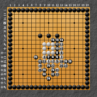 19路詰碁 問題1 超手順明示用